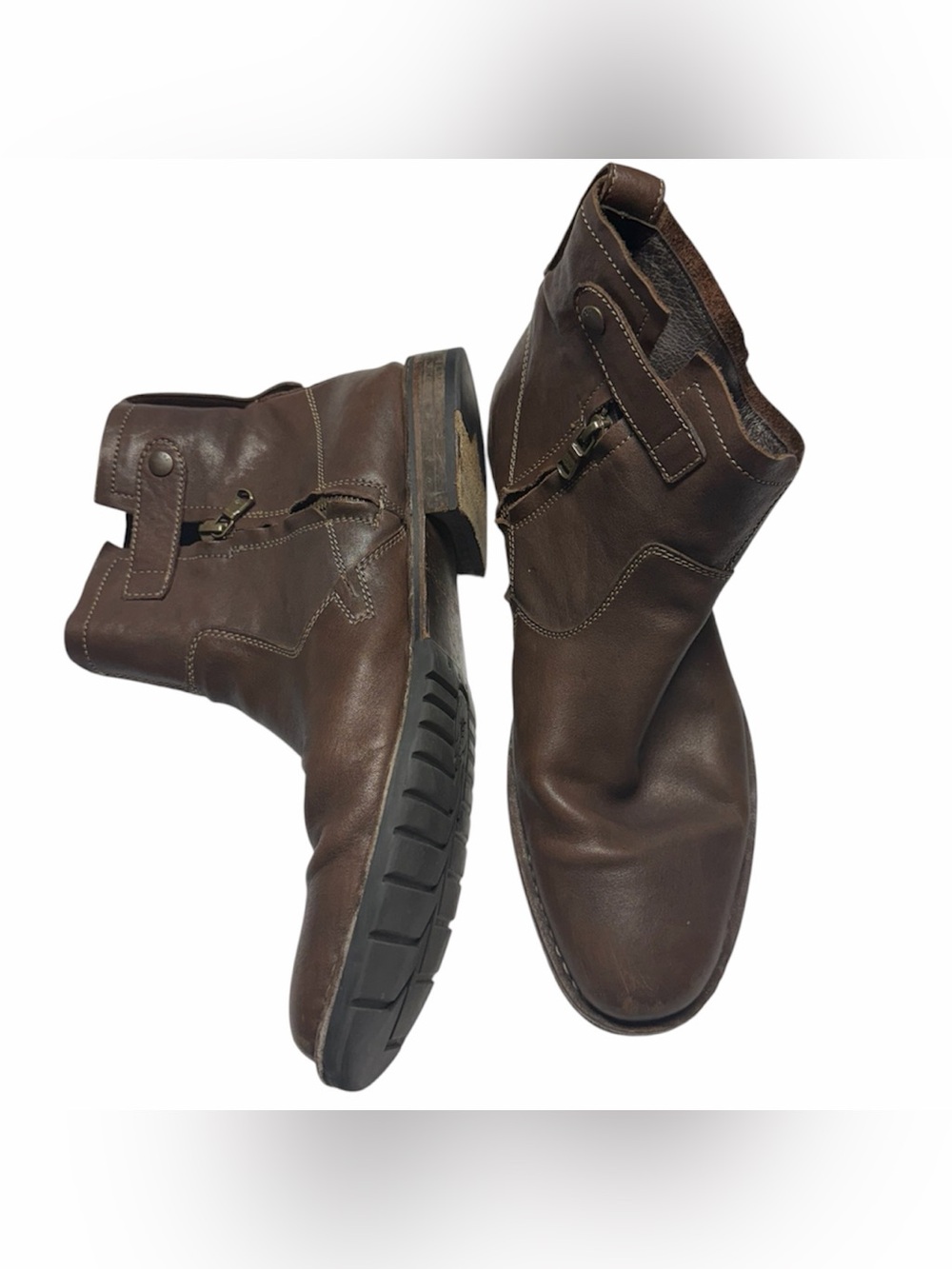 John Varvatos Star USA Driggs Brown Leather Ankle Boots Men’s Size 12M